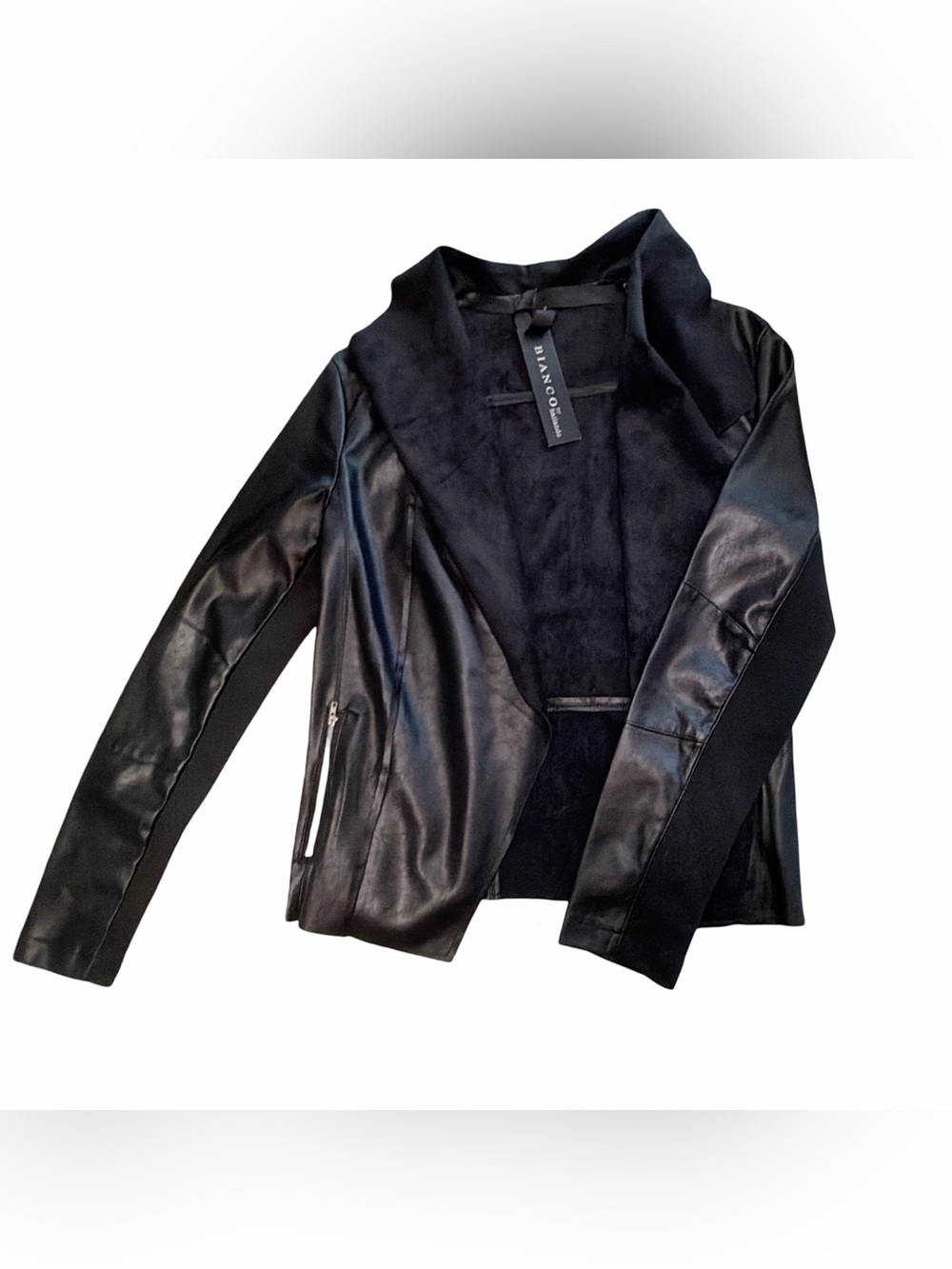 Bianco by Bailando Black Open Moto Jacket | Size L | NWT - Picture 11 of 14
